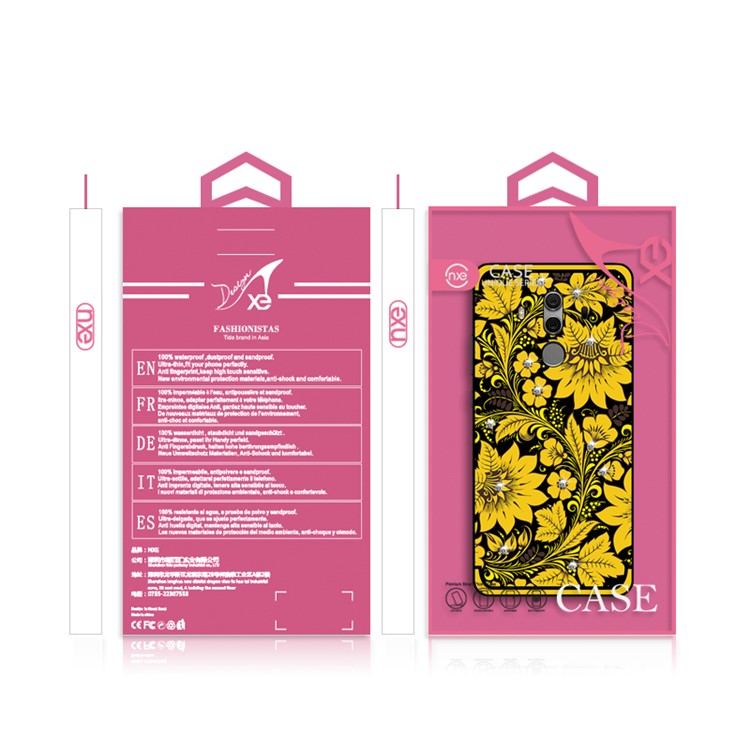 10Pcs/Set NXE Diamonds Decor Autumn Pattern TPU Back Cover for Huawei Mate 10 Pro - Style A-6