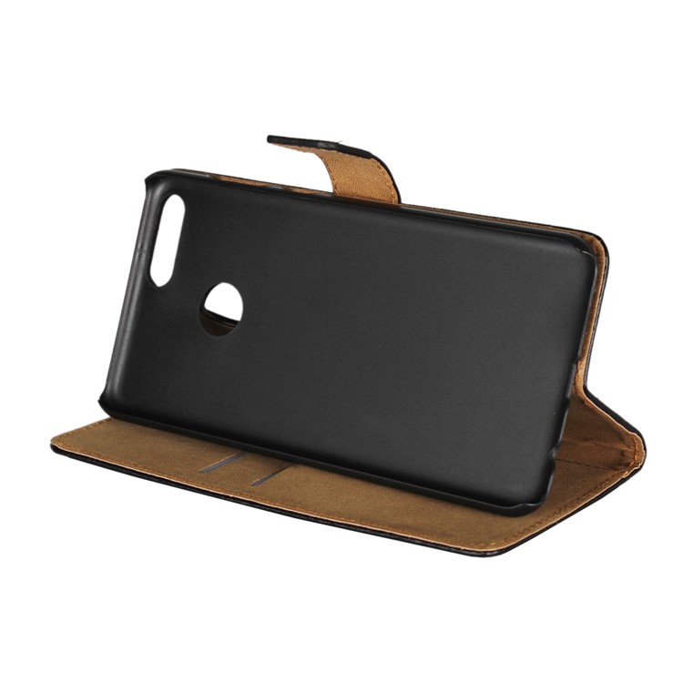 Crazy Horse Genuine Leather Magnetic Wallet Case for Huawei Honor 7X - Black-4