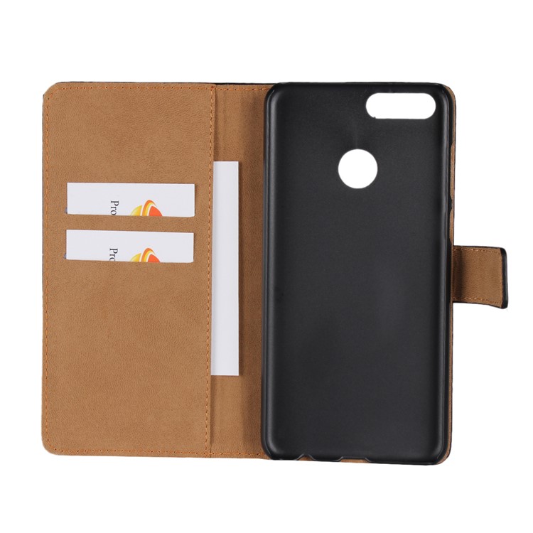 Crazy Horse Genuine Leather Magnetic Wallet Case for Huawei Honor 7X - Black-6