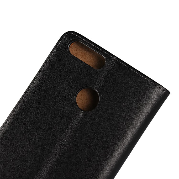 Crazy Horse Genuine Leather Magnetic Wallet Case for Huawei Honor 7X - Black-9