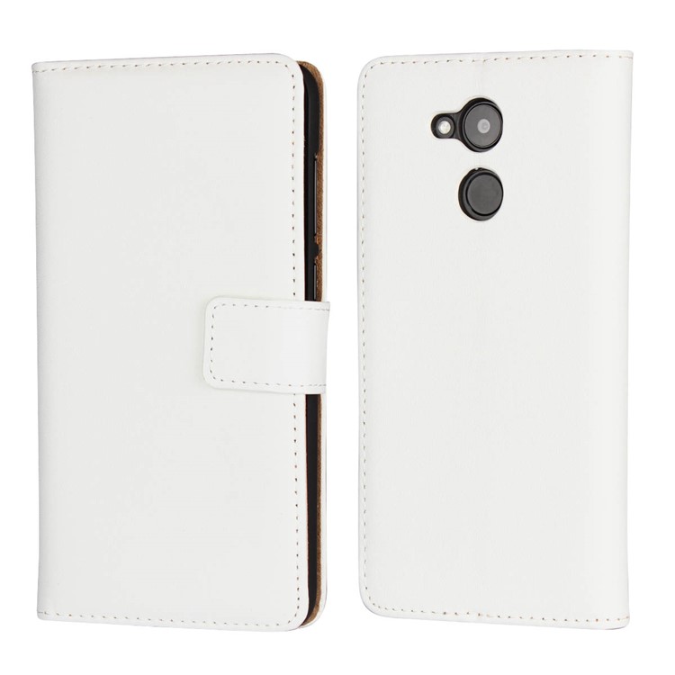 Split Leather Wallet Stand Protective Cover for Huawei Honor 6C Pro / V9 Play - White-1
