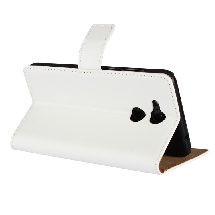 Split Leather Wallet Stand Protective Cover for Huawei Honor 6C Pro / V9 Play - White-4
