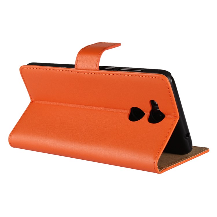 Split Leather Wallet Stand Phone Shell for Huawei Honor 6C Pro / V9 Play - Orange-4