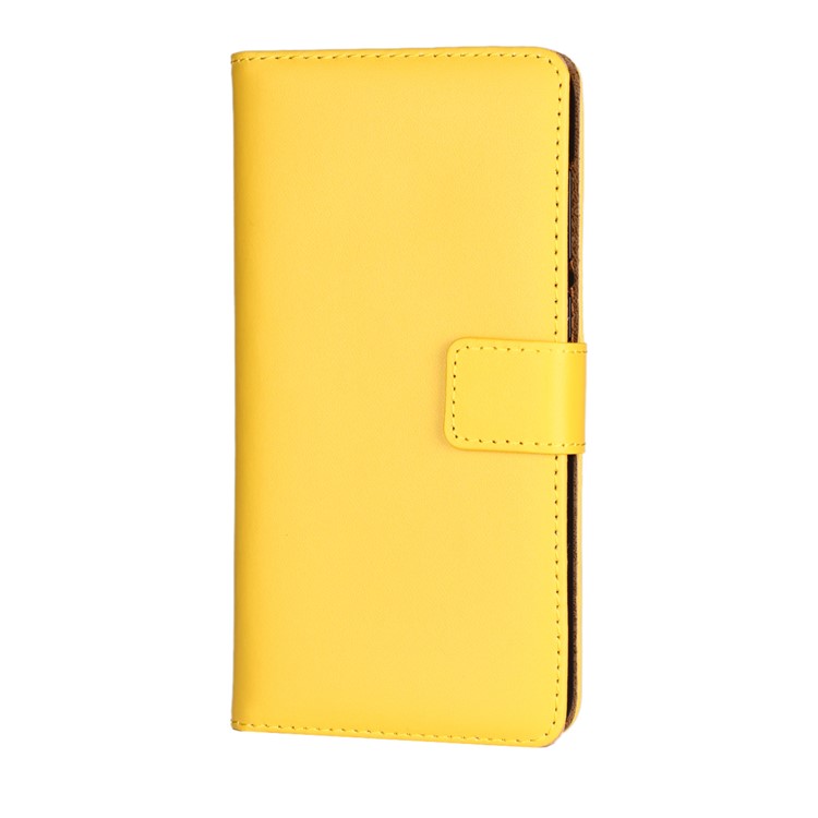 Split Leather Wallet Mobile Case with Stand for Huawei Honor 6C Pro / V9 Play - Yellow-2
