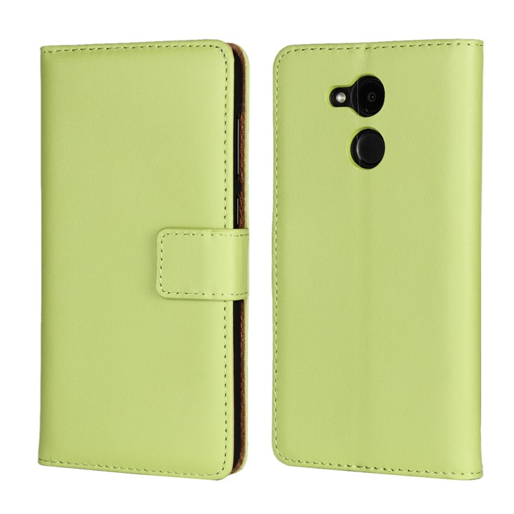 Split Leather Wallet Stand Mobile Cover for Huawei Honor 6C Pro / V9 Play - Green-1