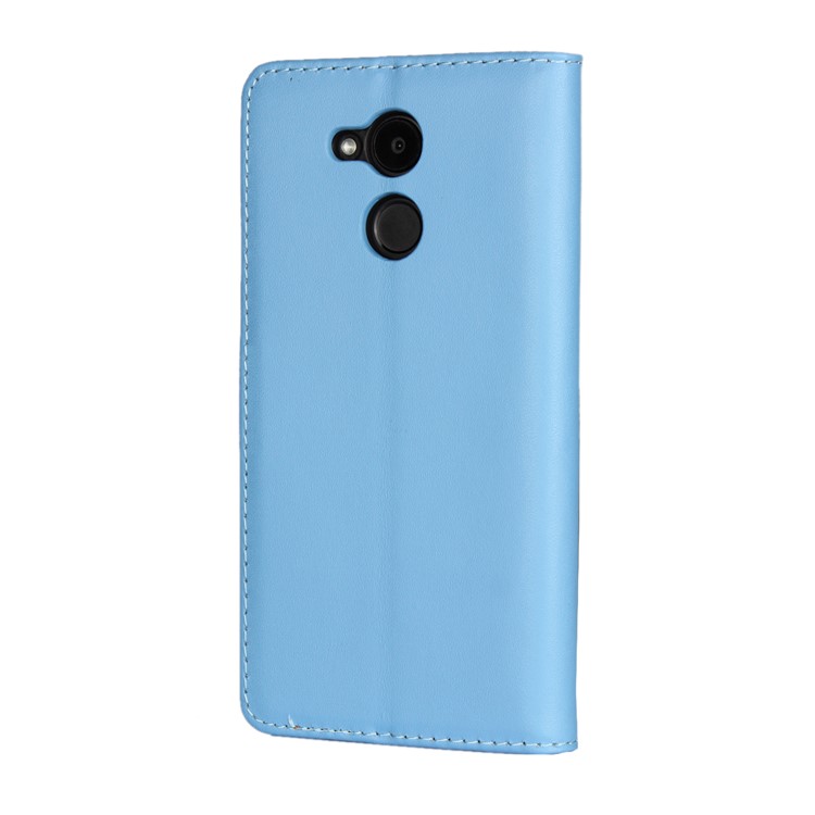 Split Leather Card Holder Cellphone Case for Huawei Honor 6C Pro / V9 Play - Blue-3
