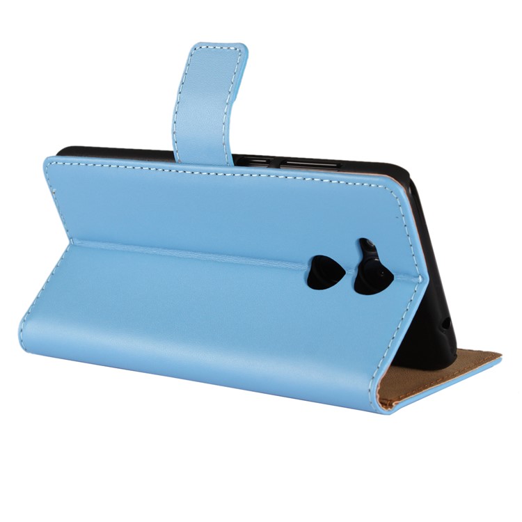 Split Leather Card Holder Cellphone Case for Huawei Honor 6C Pro / V9 Play - Blue-4