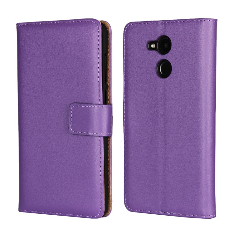 Split Leather Wallet Stand Case Accessory for Huawei Honor 6C Pro / V9 Play - Purple-1
