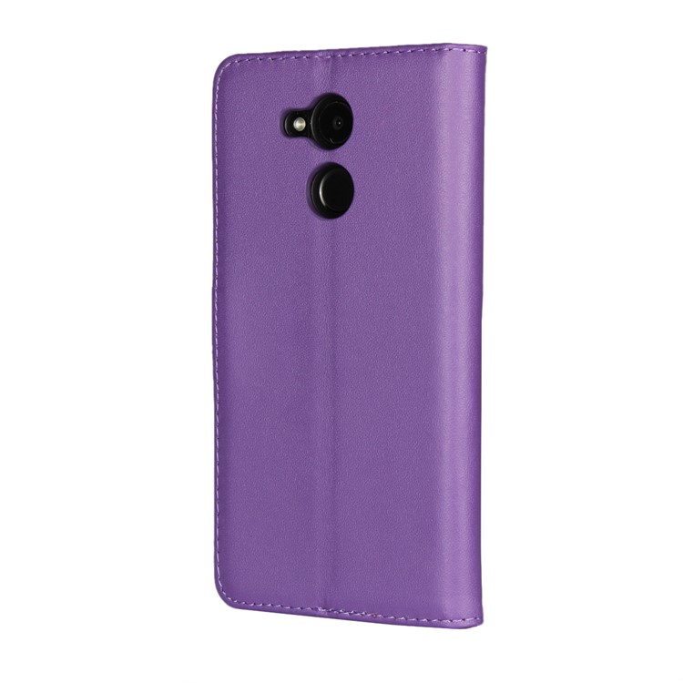 Split Leather Wallet Stand Case Accessory for Huawei Honor 6C Pro / V9 Play - Purple-3