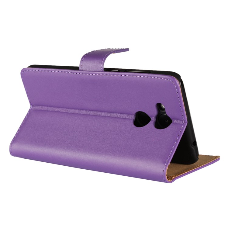 Split Leather Wallet Stand Case Accessory for Huawei Honor 6C Pro / V9 Play - Purple-4