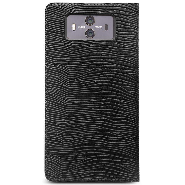 QIALINO View Window Smart Lizard Texture Leather Phone Case for Huawei Mate 10 - Black-4