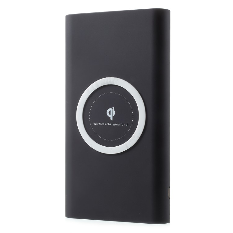 Qi Wireless Charge + Power Bank 10000mAh USB Output External Battery for iPhone X/8/8 Plus Etc. - Black-5