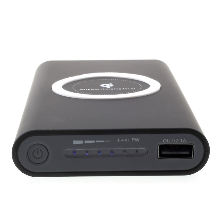 Qi Wireless Charge + Power Bank 10000mAh USB Output External Battery for iPhone X/8/8 Plus Etc. - Black-7