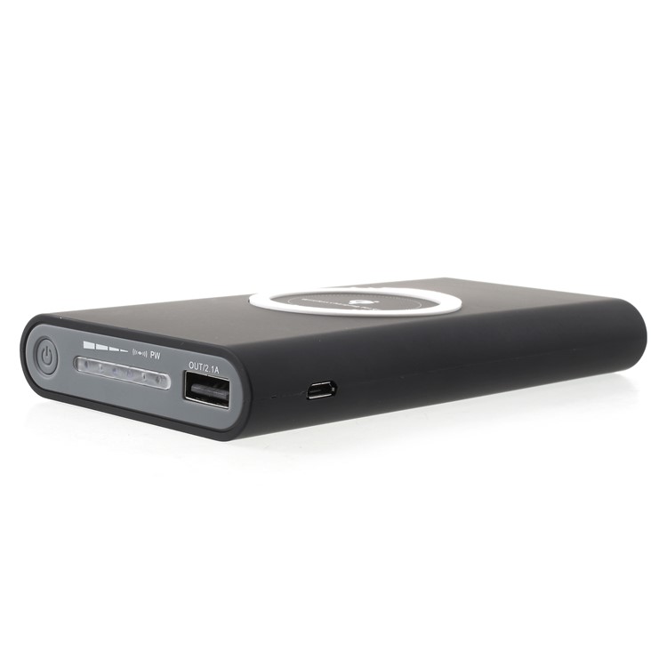 Qi Wireless Charge + Power Bank 10000mAh USB Output External Battery for iPhone X/8/8 Plus Etc. - Black-8