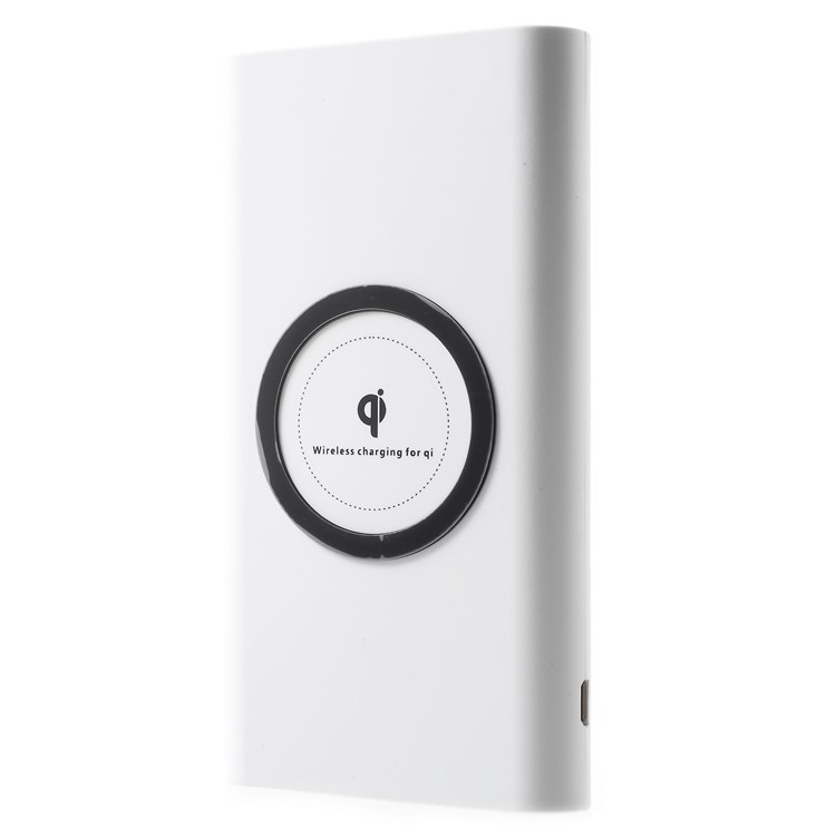 Portable Qi Wireless + Charge Power Bank 10000mAh USB Output External Battery for iPhone X/8/8 Plus Etc. - White-5