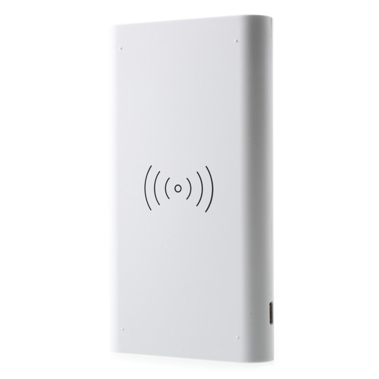 Portable Qi Wireless + Charge Power Bank 10000mAh USB Output External Battery for iPhone X/8/8 Plus Etc. - White-6