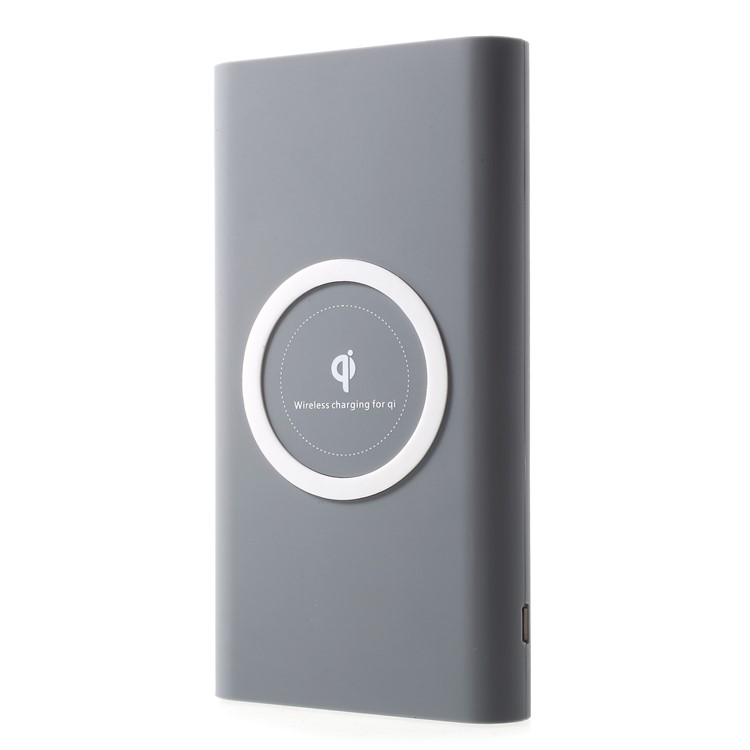 Qi Wireless Charge + Power Bank 2-in-1 10000mAh USB Output External Battery for iPhone X/8/8 Plus Etc. - Grey-6