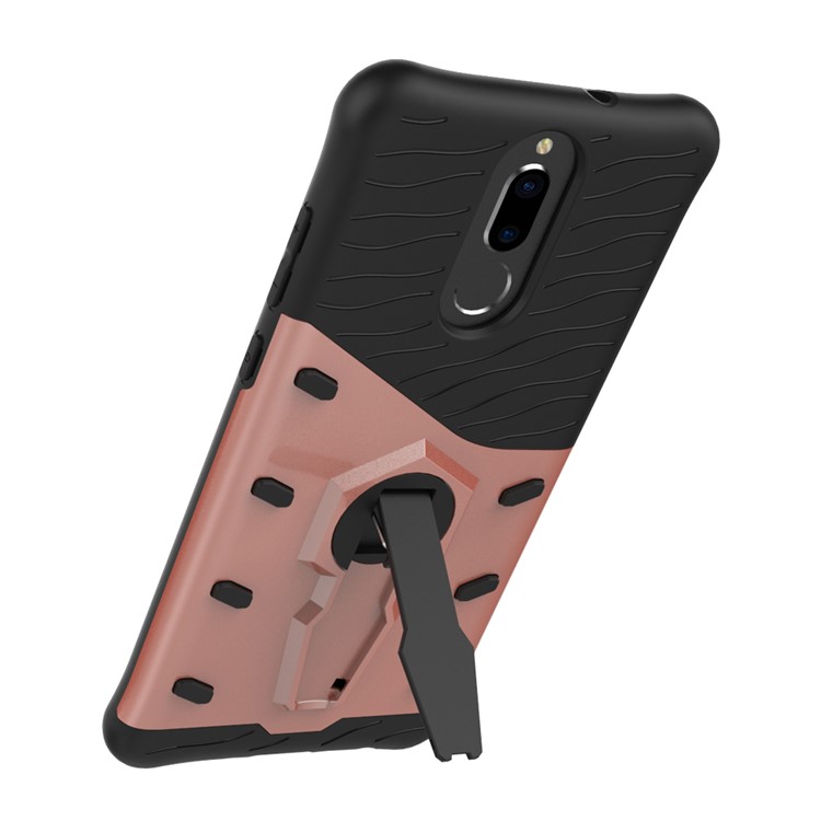 Armor PC + TPU Shell with Rotary Kickstand for Huawei nova 2i / Honor 9i(India) / Mate 10 Lite / Maimang 6 / G10 - Rose Gold-10