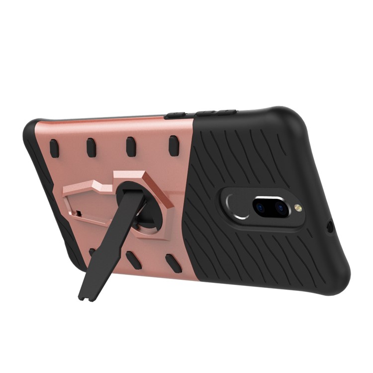 Armor PC + TPU Shell with Rotary Kickstand for Huawei nova 2i / Honor 9i(India) / Mate 10 Lite / Maimang 6 / G10 - Rose Gold-12