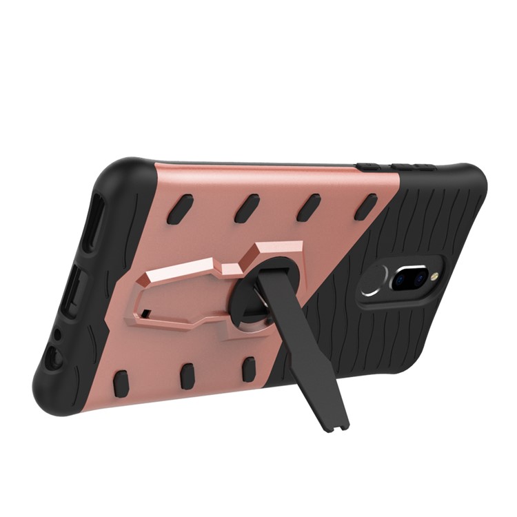 Armor PC + TPU Shell with Rotary Kickstand for Huawei nova 2i / Honor 9i(India) / Mate 10 Lite / Maimang 6 / G10 - Rose Gold-13