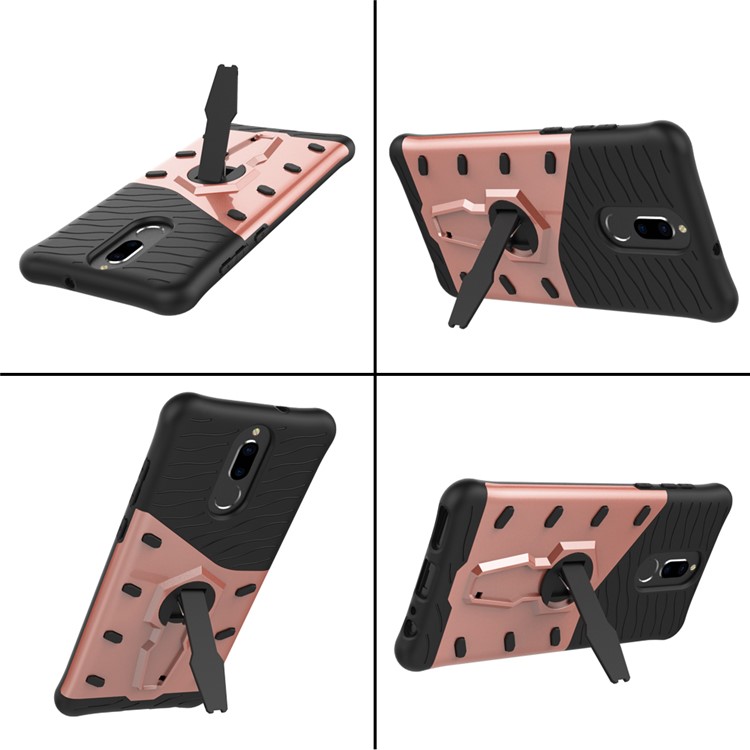 Armor PC + TPU Shell with Rotary Kickstand for Huawei nova 2i / Honor 9i(India) / Mate 10 Lite / Maimang 6 / G10 - Rose Gold-14