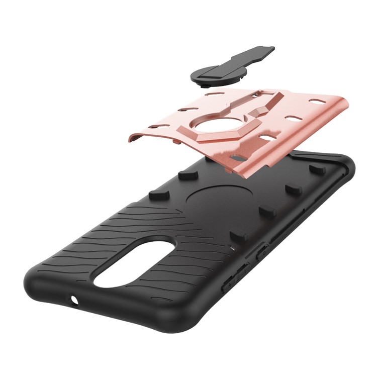 Armor PC + TPU Shell with Rotary Kickstand for Huawei nova 2i / Honor 9i(India) / Mate 10 Lite / Maimang 6 / G10 - Rose Gold-8