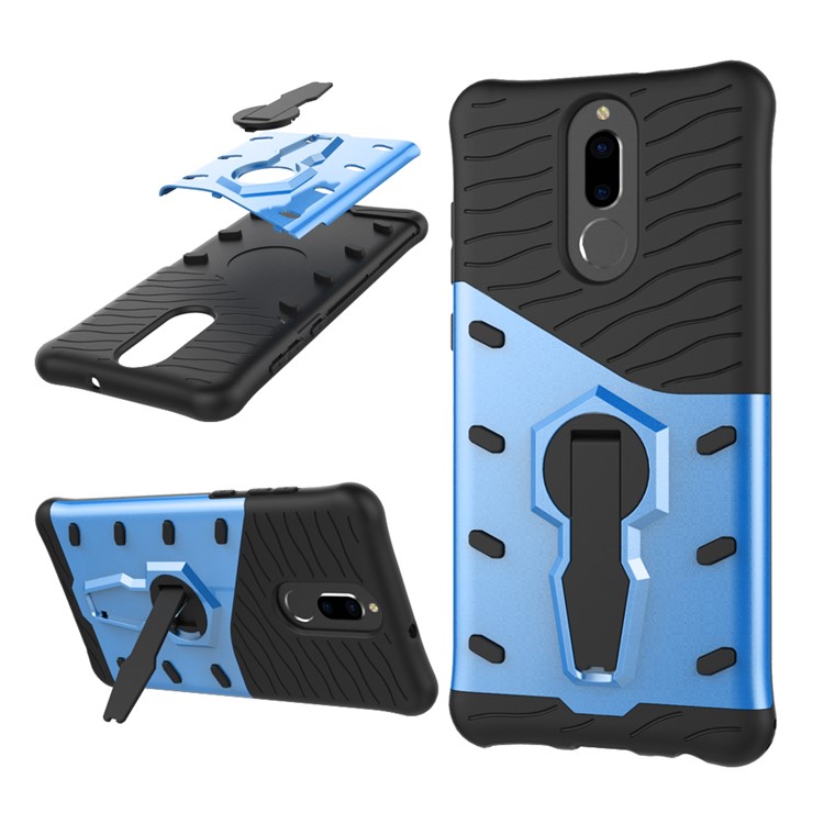 Armor PC + TPU Hybrid Case with Rotary Kickstand for Huawei nova 2i / Honor 9i(India) / Mate 10 Lite / Maimang 6 / G10 - Blue-1