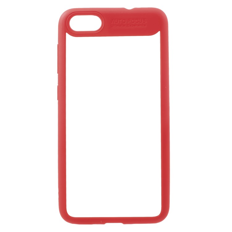 Silicone Frame + Transparent Acrylic Back Hybrid Case for Huawei P9 lite mini / Enjoy 7 / Y6 Pro (2017) - Red-1