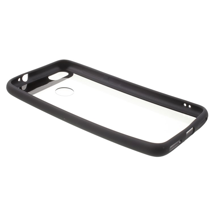For Huawei P9 lite mini / Enjoy 7 / Y6 Pro (2017) Silicone Frame + Transparent Acrylic Back Mobile Case - Black-3