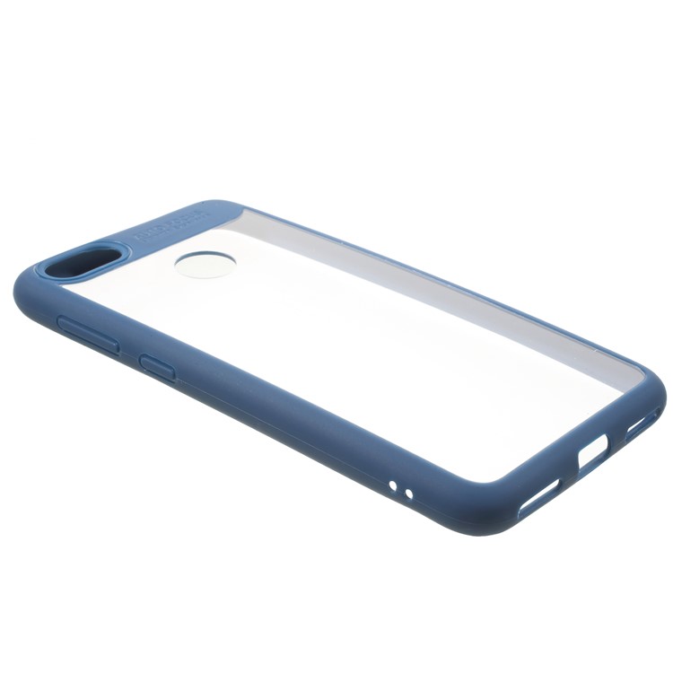 Silicone Frame + Transparent Acrylic Combo Shell for Huawei P9 lite mini / Enjoy 7 / Y6 Pro (2017) - Blue-2