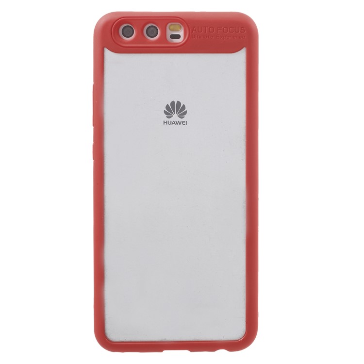 Transparent Acrylic Back + TPU Frame Hybrid Phone Case for Huawei P10 - Red-2