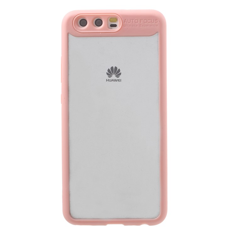 Transparent Acrylic Back + TPU Frame Hybrid Mobile Phone Shell for Huawei P10 - Pink-1