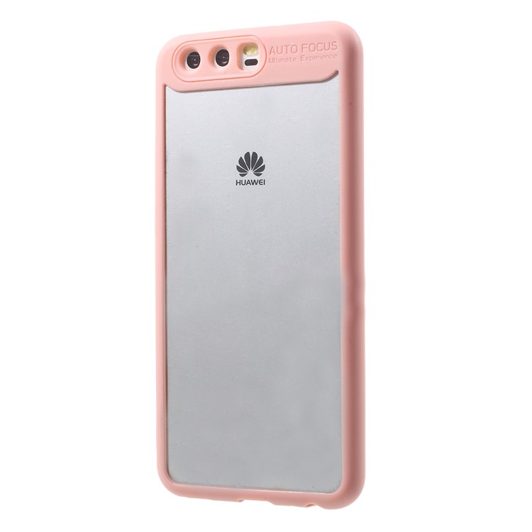 Transparent Acrylic Back + TPU Frame Hybrid Mobile Phone Shell for Huawei P10 - Pink-2