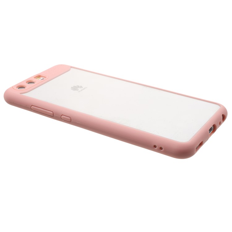 Transparent Acrylic Back + TPU Frame Hybrid Mobile Phone Shell for Huawei P10 - Pink-3