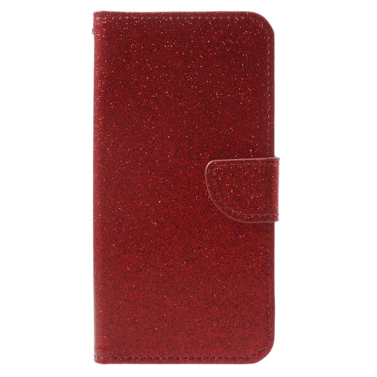 Flash Powder PU Leather Wallet Case for Huawei Y7 (2017) - Red-3