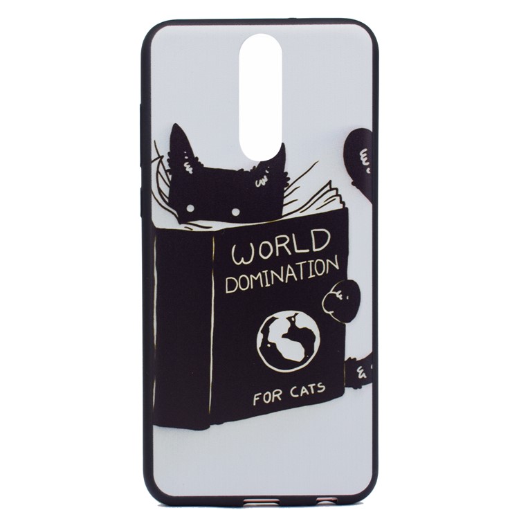 Printing Pattern TPU Protection Mobile Case for Huawei Mate 10 Lite / nova 2i / Maimang 6 / Honor 9i (India) - Cat Reading Book-2