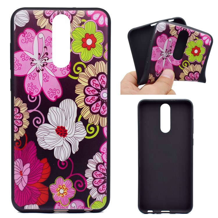 Printing Pattern TPU Protection Mobile Cover for Huawei Mate 10 Lite / nova 2i / Maimang 6 / Honor 9i (India) - Vivid Flowers-1