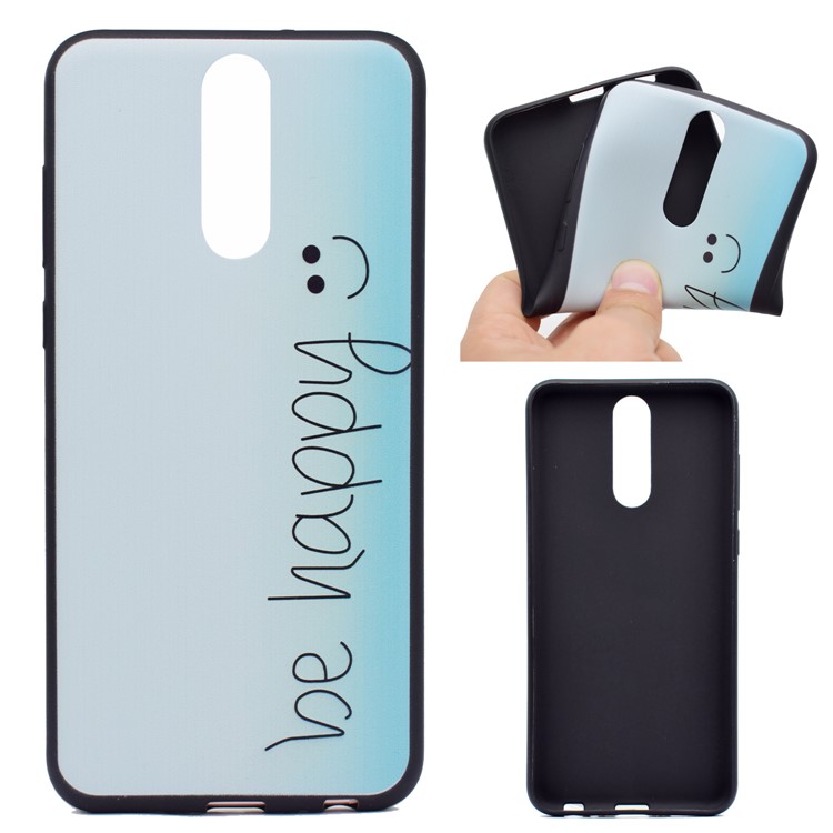Printing Pattern TPU Cell Phone Case Accessory for Huawei Mate 10 Lite / nova 2i / Maimang 6 / Honor 9i (India) - Be Happy and Smile-1