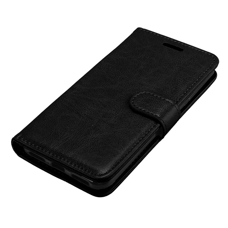Solid Color Wallet Stand Protective Leather Case for Huawei Honor 6A / Honor 5C pro - Black-11