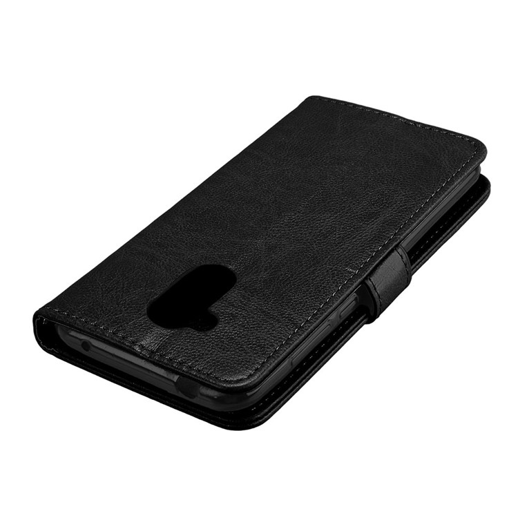Solid Color Wallet Stand Protective Leather Case for Huawei Honor 6A / Honor 5C pro - Black-12