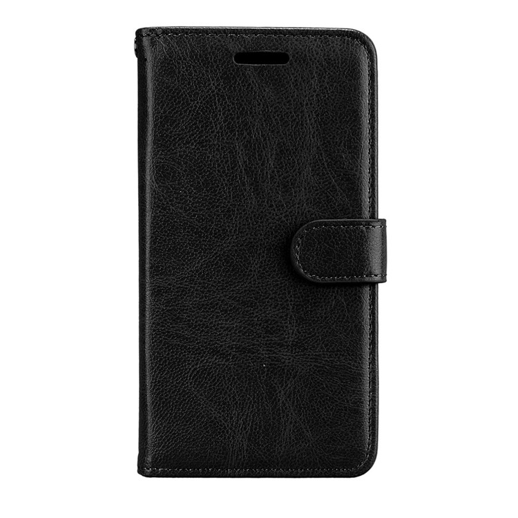 Solid Color Wallet Stand Protective Leather Case for Huawei Honor 6A / Honor 5C pro - Black-4