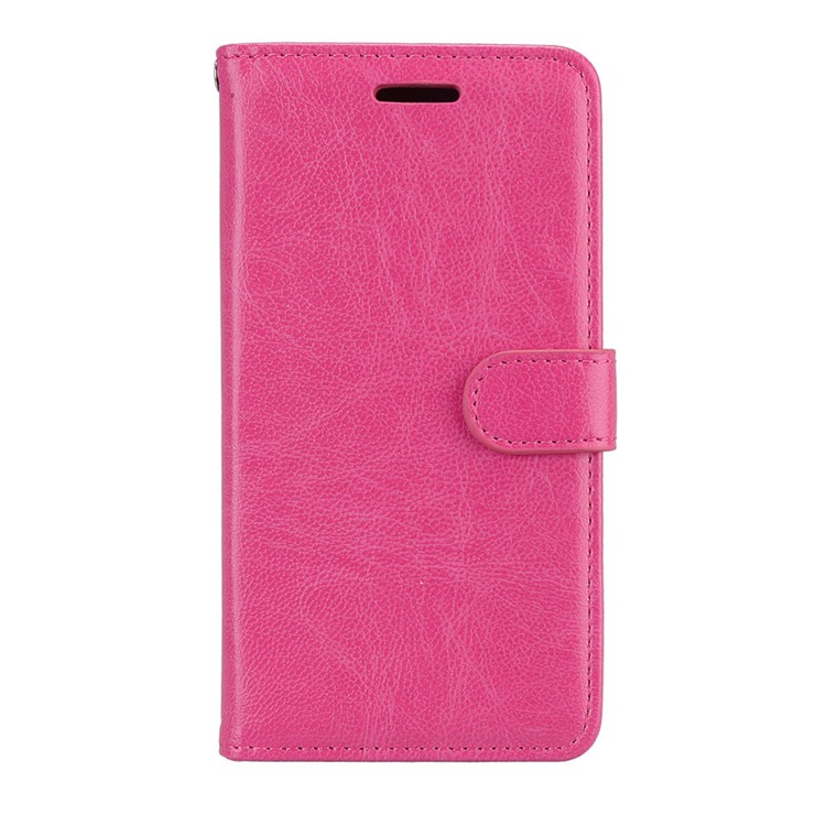 Solid Color Wallet Stand PU Leather Phone Case for Huawei Honor 6A / Honor 5C pro - Rose-4