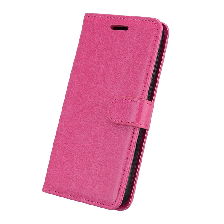 Solid Color Wallet Stand PU Leather Phone Case for Huawei Honor 6A / Honor 5C pro - Rose-6