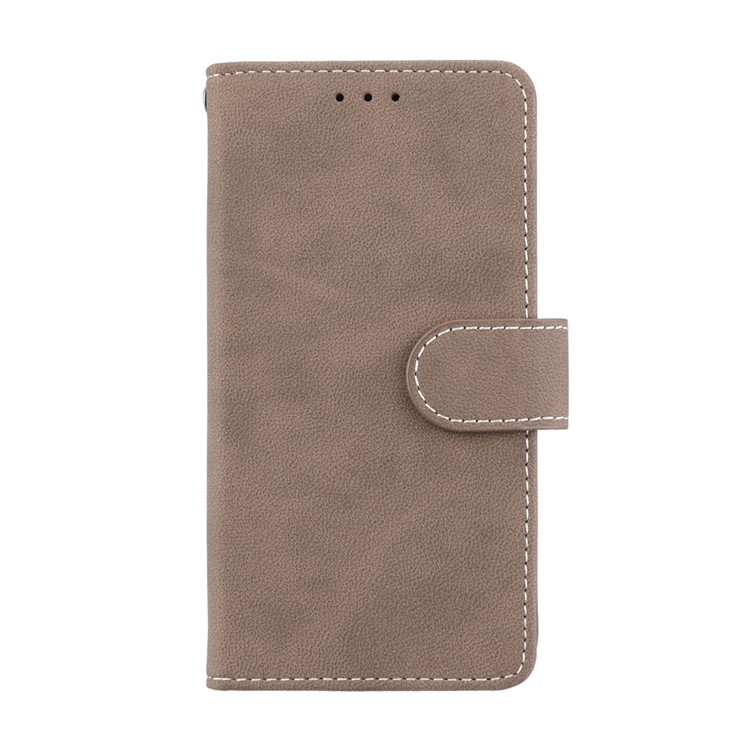 Matte Finish Wallet PU Leather Stand Casing for Huawei Y6 Pro (2017) / Enjoy 7 / P9 lite mini - Khaki-4