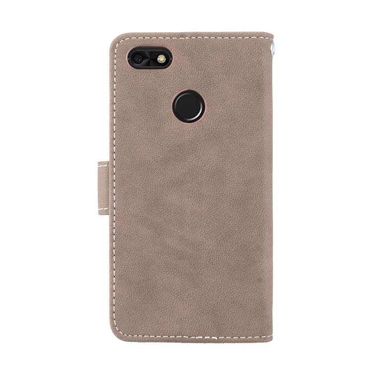 Matte Finish Wallet PU Leather Stand Casing for Huawei Y6 Pro (2017) / Enjoy 7 / P9 lite mini - Khaki-5