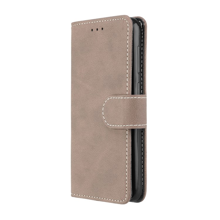 Matte Finish Wallet PU Leather Stand Casing for Huawei Y6 Pro (2017) / Enjoy 7 / P9 lite mini - Khaki-7