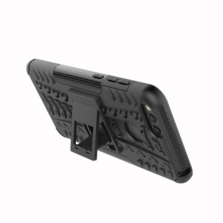 2-in-1 Tyre Pattern Kickstand PC + TPU Hybrid Case for Huawei Honor 7X - Black-2