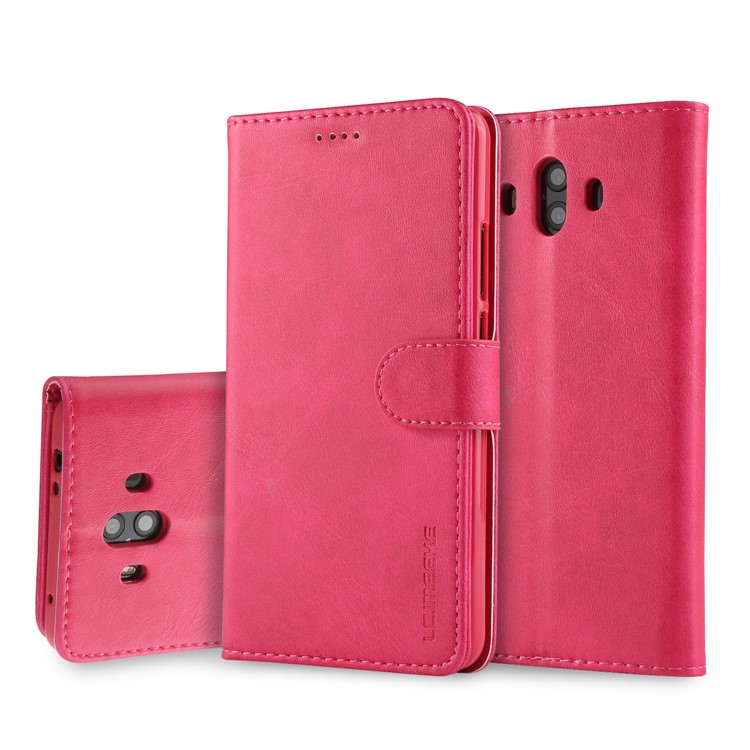 LC.IMEEKE PU Leather Wallet Stand Case with Card Slots for Huawei Mate 10 - Rose-1
