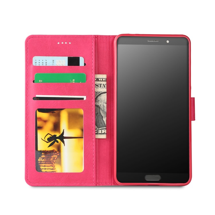 LC.IMEEKE PU Leather Wallet Stand Case with Card Slots for Huawei Mate 10 - Rose-8