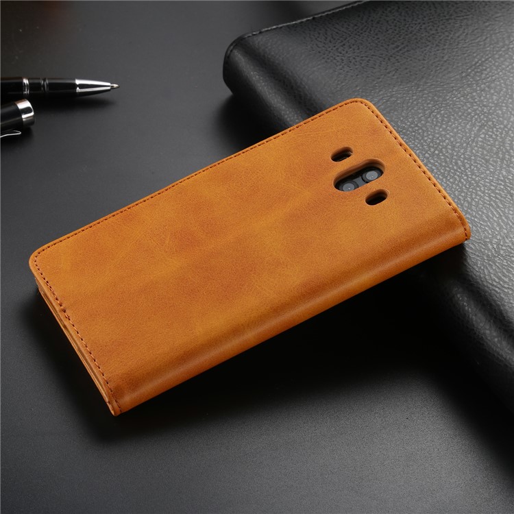 LC.IMEEKE PU Leather Wallet Stand Protective Cover Case with Card Slots for Huawei Mate 10 - Brown-10